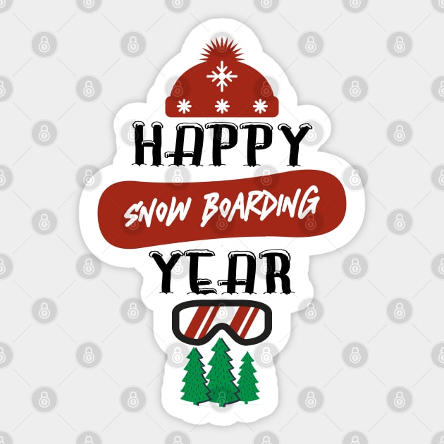 Happy Snowboarding Year Sticker by MZeeDesigns